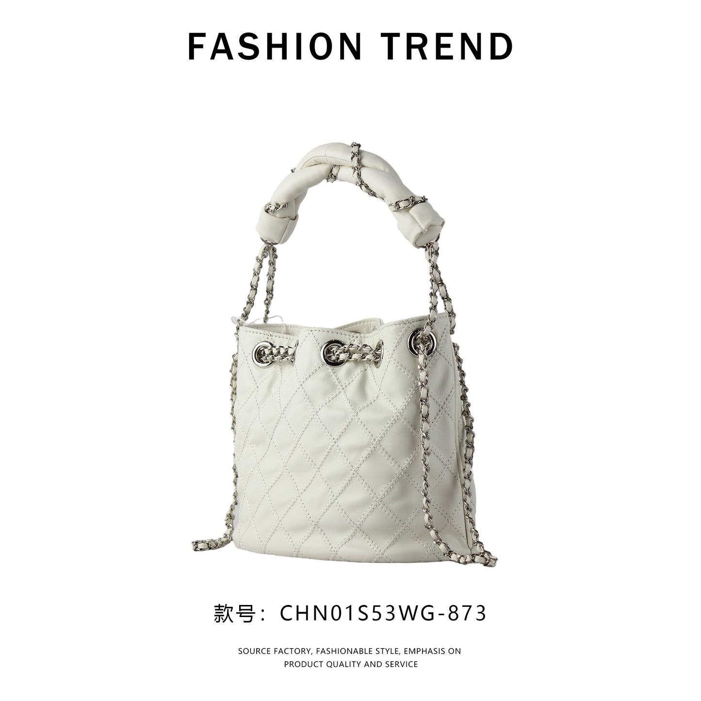 【$169.99】GlowBags new diamond chain crossbody small bag drawstring bucket bag