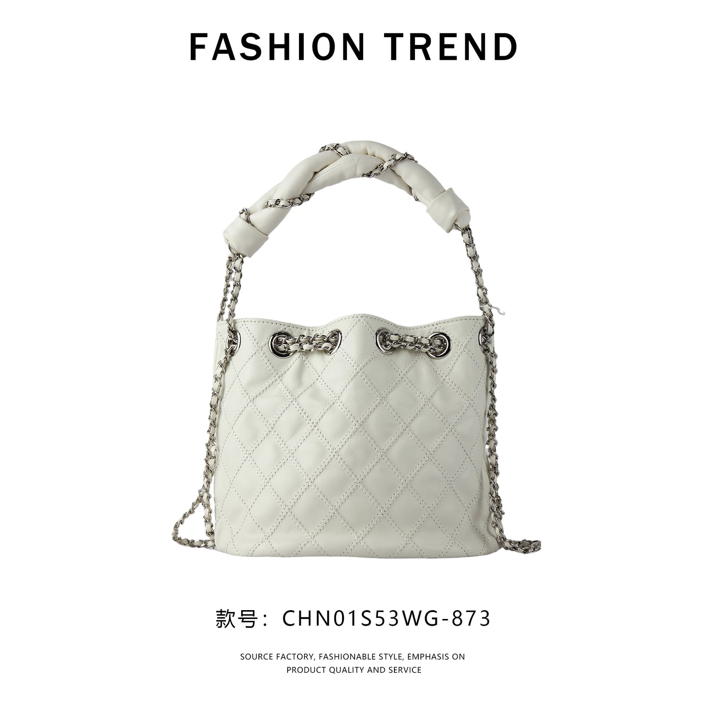 【$169.99】GlowBags new diamond chain crossbody small bag drawstring bucket bag