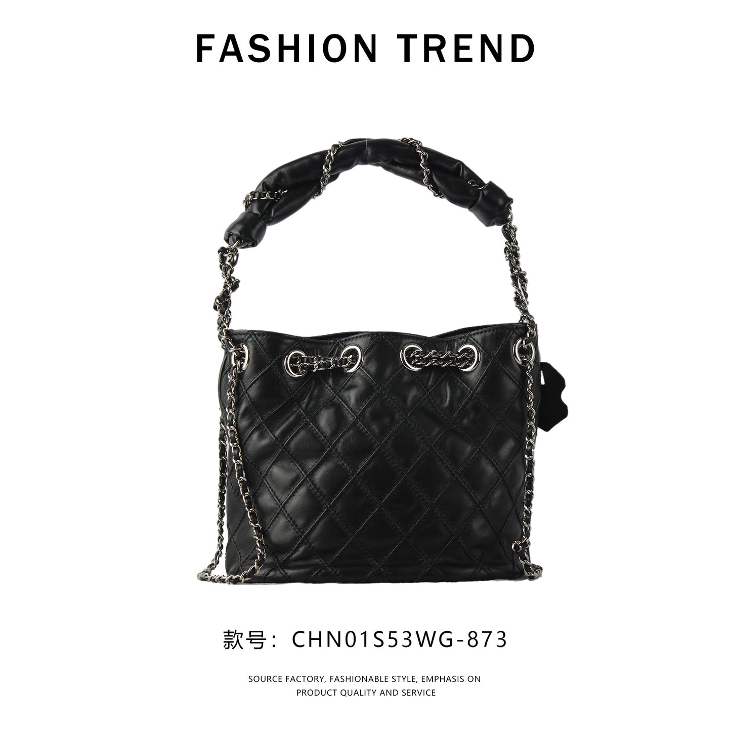 【$169.99】GlowBags new diamond chain crossbody small bag drawstring bucket bag