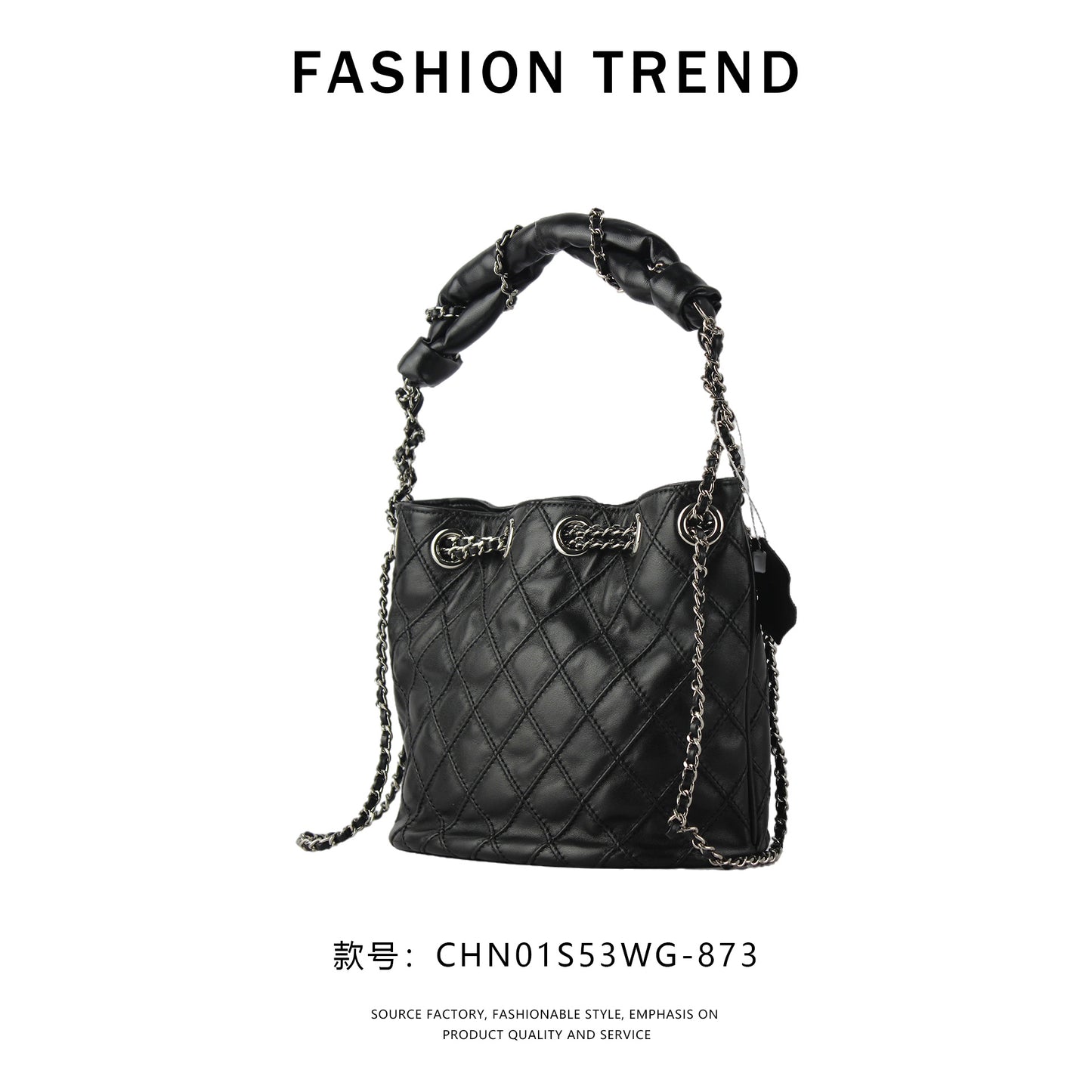 【$169.99】GlowBags new diamond chain crossbody small bag drawstring bucket bag