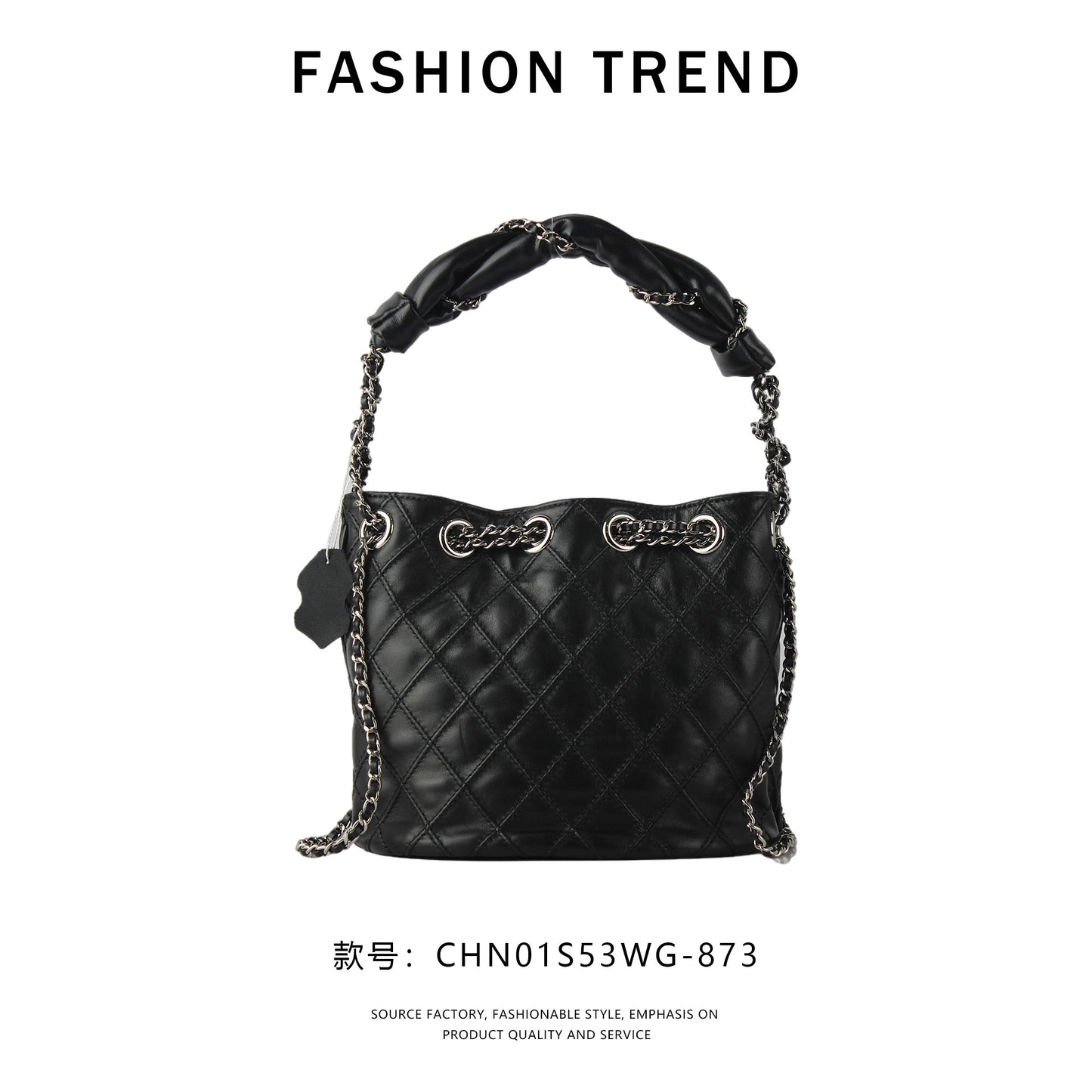 【$169.99】GlowBags new diamond chain crossbody small bag drawstring bucket bag