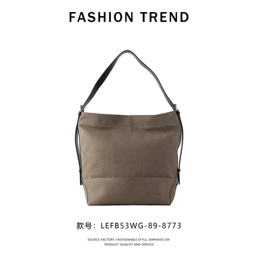 【$129.99 】GlowBags Cowhide and canvas tote bag with large capacity