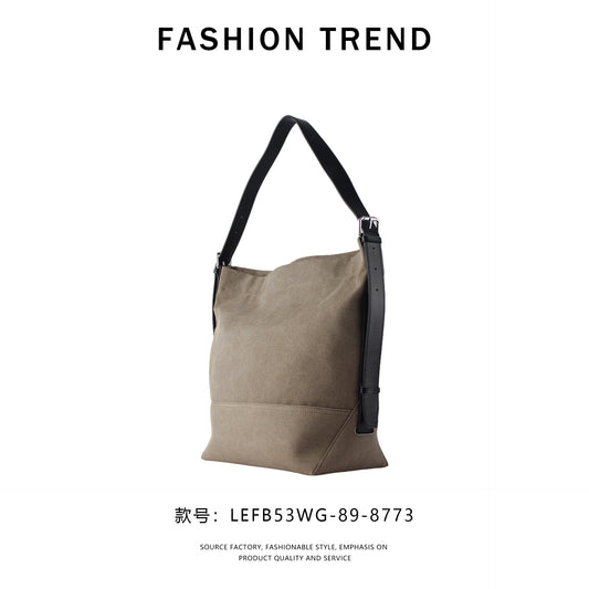 【$129.99 】GlowBags Cowhide and canvas tote bag with large capacity